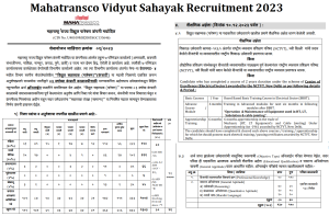 Mahatransco Recruitment 2023 of Vidyut Sahayak posts